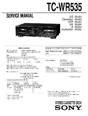 Сервисная инструкция Sony TC-WR535 ― Manual-Shop.ru