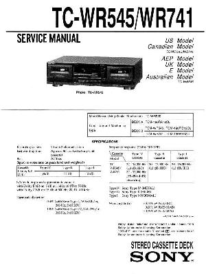 Сервисная инструкция Sony TC-WR545, TC-WR741 ― Manual-Shop.ru