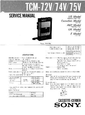 Сервисная инструкция Sony TCM-72V, TCM-74V, TCM-75V ― Manual-Shop.ru