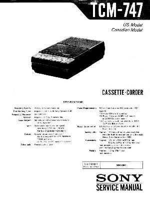 Сервисная инструкция Sony TCM-747 ― Manual-Shop.ru