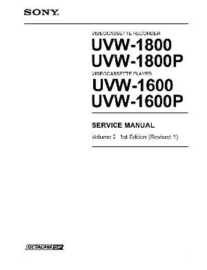 Сервисная инструкция Sony UVW-1600, UVW-1600P, UVW-1800, UVW-1800P VOL.2 ― Manual-Shop.ru