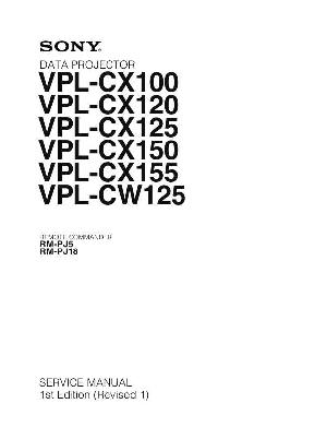 Сервисная инструкция Sony VPL-CX100, VPL-CX120, VPL-CX125, VPL-CX150, VPL-CX155, VPL-CW125 ― Manual-Shop.ru