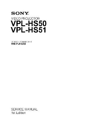 Сервисная инструкция Sony VPL-HS50, VPL-HS51 ― Manual-Shop.ru