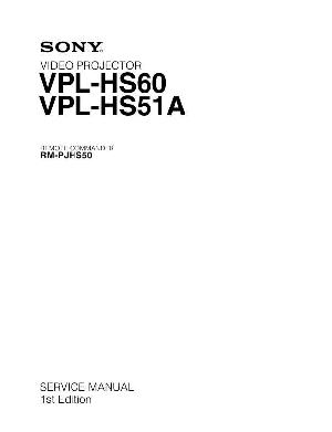 Сервисная инструкция Sony VPL-HS51A, VPL-HS60 ― Manual-Shop.ru