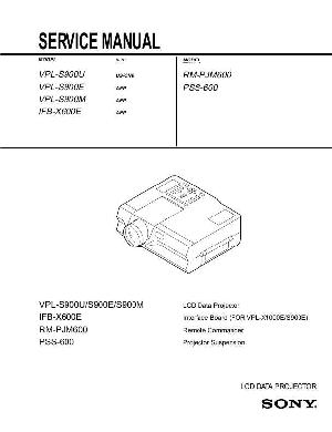 Сервисная инструкция Sony VPL-S900M ― Manual-Shop.ru
