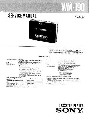 Сервисная инструкция Sony WM-190 ― Manual-Shop.ru