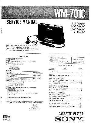 Сервисная инструкция Sony WM-701C ― Manual-Shop.ru