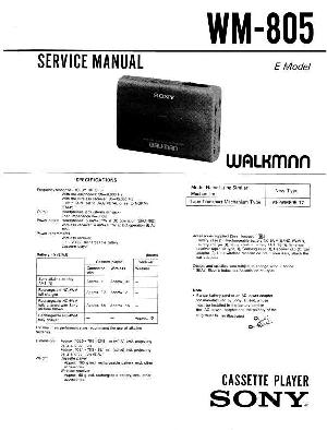 Сервисная инструкция Sony WM-805 ― Manual-Shop.ru
