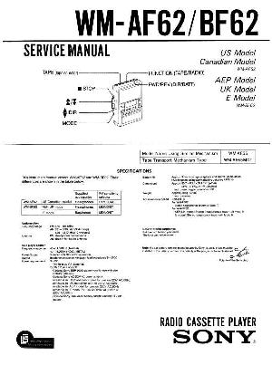 Сервисная инструкция Sony WM-AF62, WM-BF62 ― Manual-Shop.ru