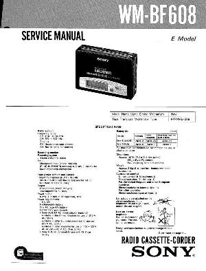 Сервисная инструкция Sony WM-BF608 ― Manual-Shop.ru