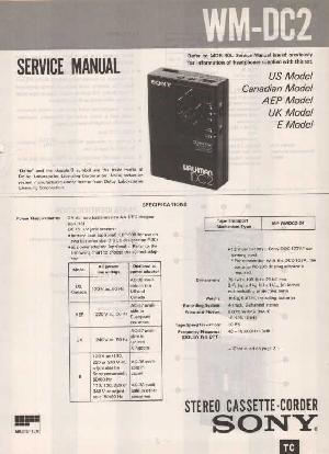 Сервисная инструкция Sony WM-DC2 ― Manual-Shop.ru