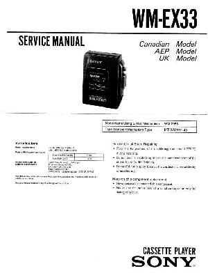Сервисная инструкция Sony WM-EX33 ― Manual-Shop.ru