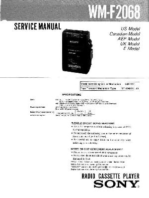 Сервисная инструкция Sony WM-F2068 ― Manual-Shop.ru