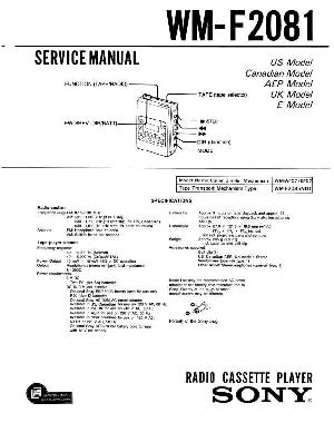 Сервисная инструкция Sony WM-F2081 ― Manual-Shop.ru