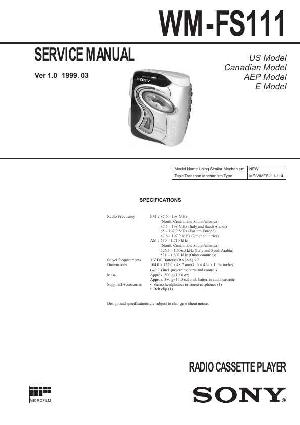 Сервисная инструкция Sony WM-FS111 ― Manual-Shop.ru