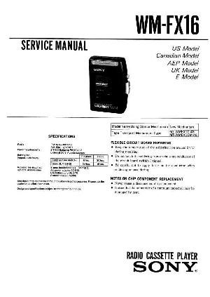 Сервисная инструкция Sony WM-FX16 ― Manual-Shop.ru