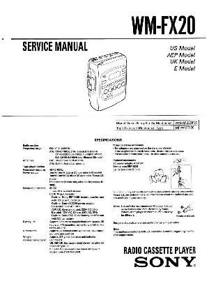 Сервисная инструкция Sony WM-FX20 ― Manual-Shop.ru