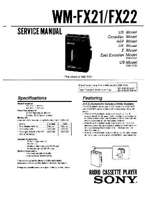 Сервисная инструкция Sony WM-FX21, WM-FX22 ― Manual-Shop.ru