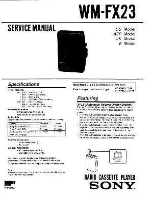 Сервисная инструкция Sony WM-FX23 ― Manual-Shop.ru
