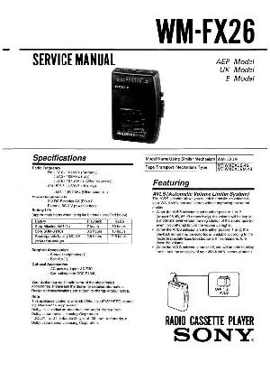 Сервисная инструкция Sony WM-FX26 ― Manual-Shop.ru