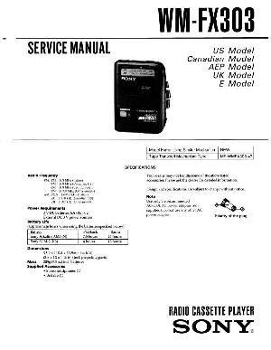 Сервисная инструкция Sony WM-FX303 ― Manual-Shop.ru