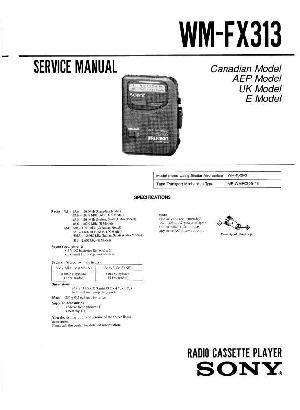 Сервисная инструкция Sony WM-FX313 ― Manual-Shop.ru