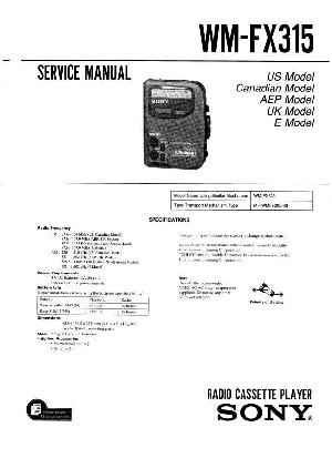 Сервисная инструкция Sony WM-FX315 ― Manual-Shop.ru