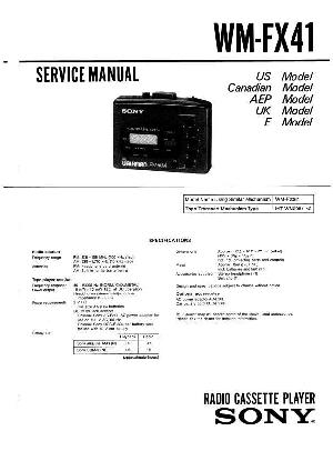Сервисная инструкция Sony WM-FX41 ― Manual-Shop.ru