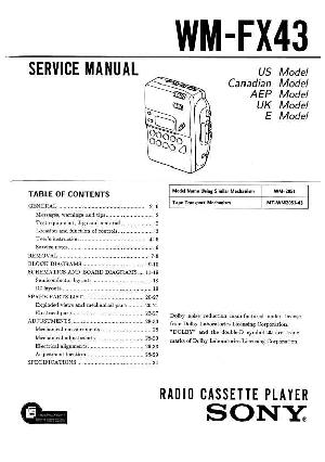 Сервисная инструкция Sony WM-FX43 ― Manual-Shop.ru