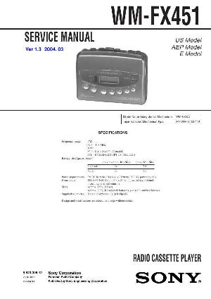 Сервисная инструкция Sony WM-FX451 ― Manual-Shop.ru