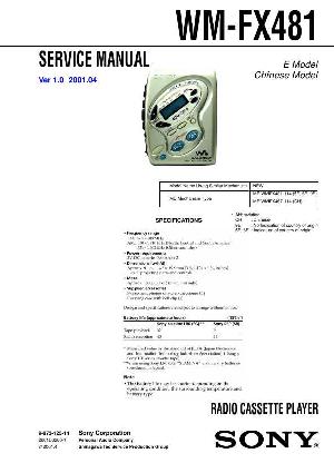 Сервисная инструкция Sony WM-FX481 ― Manual-Shop.ru
