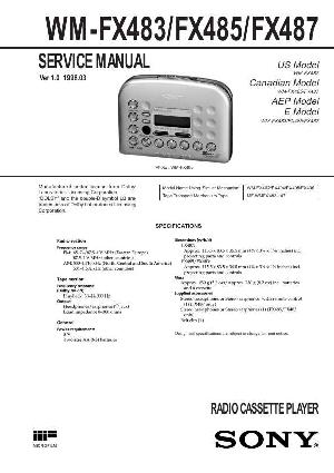 Сервисная инструкция Sony WM-FX483, WM-FX485, WM-FX487 ― Manual-Shop.ru
