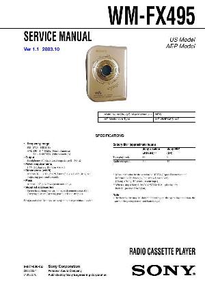 Сервисная инструкция Sony WM-FX495 ― Manual-Shop.ru
