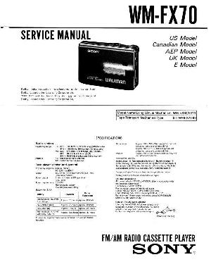 Сервисная инструкция Sony WM-FX70 ― Manual-Shop.ru
