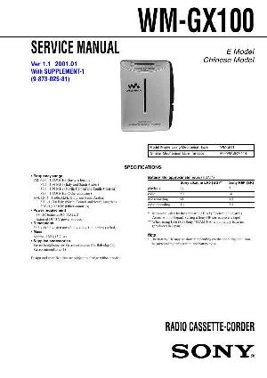 Сервисная инструкция Sony WM-GX100 ― Manual-Shop.ru
