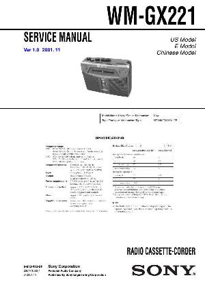 Сервисная инструкция Sony WM-GX221 ― Manual-Shop.ru