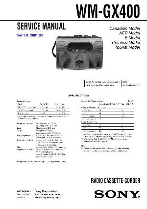 Сервисная инструкция Sony WM-GX400 ― Manual-Shop.ru