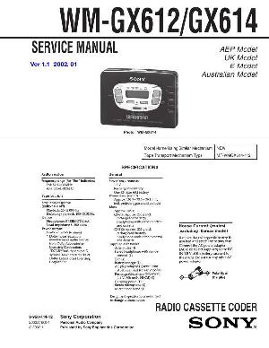 Сервисная инструкция Sony WM-GX612, WM-GX614 ― Manual-Shop.ru