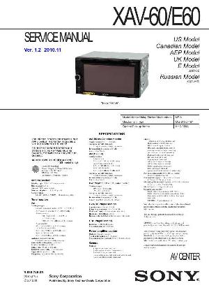 Сервисная инструкция Sony XAV-60, XAV-E60 ― Manual-Shop.ru