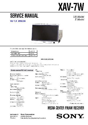 Сервисная инструкция Sony XAV-7W ― Manual-Shop.ru