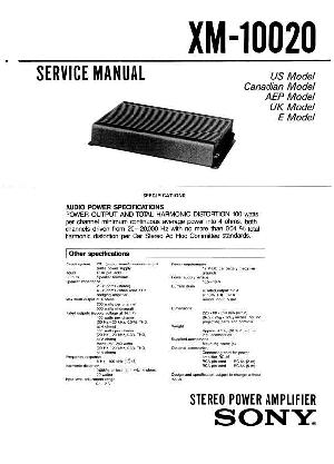 Сервисная инструкция Sony XM-10020 ― Manual-Shop.ru