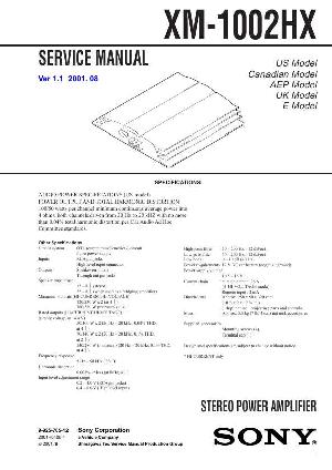 Сервисная инструкция Sony XM-1002HX ― Manual-Shop.ru
