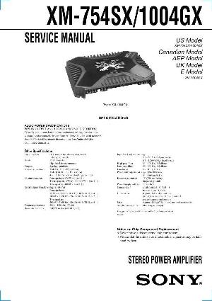 Сервисная инструкция Sony XM-1004GX ― Manual-Shop.ru