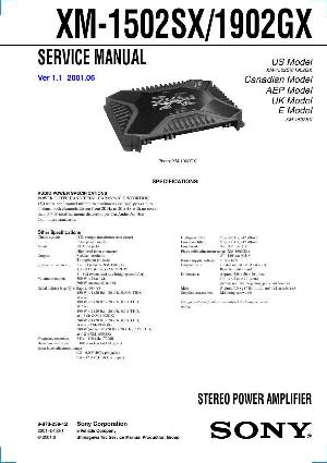 Сервисная инструкция Sony XM-1502SX, XM-1902GX ― Manual-Shop.ru
