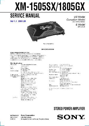 Сервисная инструкция Sony XM-1505SX, XM-1805GX ― Manual-Shop.ru