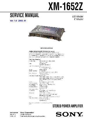 Сервисная инструкция Sony XM-1652Z ― Manual-Shop.ru