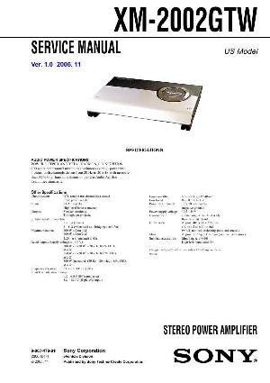 Сервисная инструкция Sony XM-2002GTW ― Manual-Shop.ru