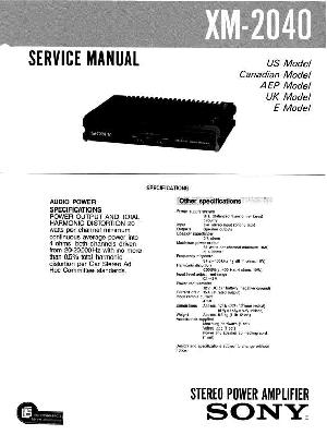 Сервисная инструкция Sony XM-2040 ― Manual-Shop.ru