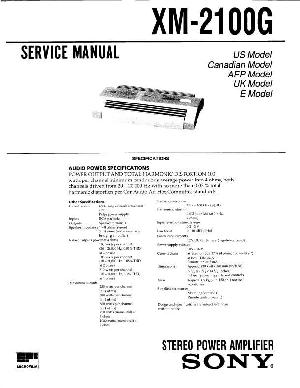 Сервисная инструкция Sony XM-2100G ― Manual-Shop.ru
