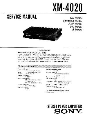 Сервисная инструкция Sony XM-4020 ― Manual-Shop.ru